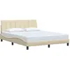Image de vidaXL Cadre de lit sans matelas "Hanko" Crème 160x200 cm Tissu