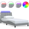 Image de vidaXL Cadre de lit sans matelas "Hanko" gris clair 100x200 cm Tissu
