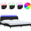 Image de vidaXL Cadre de lit sans matelas "Hanko" noir 200x200 cm Tissu