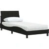 Image de vidaXL Lit avec matelas "Hanko" noir 90x190 cm Tissu