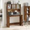 Image de vidaXL Bureau avec étagère aspect bois ancien 102x45x148cm Bois composite