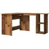 Image de vidaXL Bureau d'angle aspect bois ancien 120x140x75 cm Bois composite