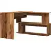 Image de vidaXL Bureau d'angle aspect bois ancien 200,5x50x76 cm Bois composite