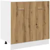 Image de vidaXL Élément bas pour évier Lyon Chêne Artisan 80x46x81,5 cm Matériau dérivé du bois