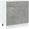 Image de vidaXL Armoire basse à tiroirs Lyon gris béton 80x46x81,5 cm Bois composite