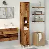 Image de vidaXL Armoire de salle de bain aspect bois ancien 30x30x179 cm Bois composite
