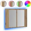 Image de vidaXL Armoire à miroir LED Artisan-Chêne 60x12x45 cm Bois composite