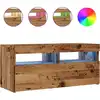 Image de vidaXL Armoire TV avec lampes LED imitation vieux bois 90x35x40 cm
