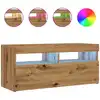 Image de vidaXL Armoire TV avec lampes LED Chêne Artisan 90x35x40 cm