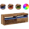 Image de vidaXL Armoires TV avec lampes LED 2 pcs. Aspect vieux bois Matériaux dérivés du bois