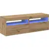 Image de vidaXL Armoires TV avec lampes LED 2 pcs. Chêne Artisan Matériaux dérivés du bois