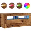 Image de vidaXL Armoire TV avec lampes LED imitation vieux bois 90x35x40 cm
