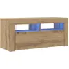 Image de vidaXL Armoire TV avec lampes LED Chêne Artisan 90x35x40 cm