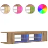 Image de vidaXL Armoire TV avec lampes LED Chêne Artisan 135x39x30 cm