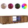 Image de vidaXL Armoire TV avec lampes LED imitation vieux bois 140x40x36 cm