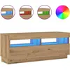 Image de vidaXL Armoire TV avec lampes LED Chêne Artisan 100x35x40 cm