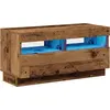 Image de vidaXL Armoire TV avec lampes LED imitation vieux bois 80x35x40 cm
