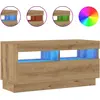 Image de vidaXL Armoire TV avec lampes LED Chêne Artisan 80x35x40 cm