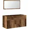 Image de vidaXL Armoire de salle de bain avec miroir imitation vieux bois Matériau dérivé du bois
