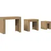 Image de vidaXL Tables d'ensemble 3 pcs. Chêne Artisan Matériaux dérivés du bois