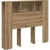 Image de vidaXL Tête de lit avec étagères Chêne Artisan 120x19x104,5cm Bois composite