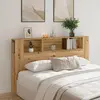 Image de vidaXL Tête de lit avec étagères Chêne Artisan 180x18,5x102,5 cm