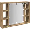 Image de vidaXL Armoire de toilette avec lampes LED Chêne Artisan 76x15x55 cm