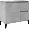 Image de vidaXL Armoire sous lavabo gris béton 65x33x60 cm Bois composite