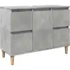 Image de vidaXL Armoire sous lavabo gris béton 80x33x60 cm Bois composite