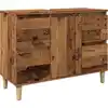 Image de vidaXL Armoire sous lavabo imitation vieux bois 80x33x60 cm Matériau bois
