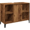 Image de vidaXL Armoire sous lavabo imitation vieux bois 80x33x60 cm Mat ©riau bois