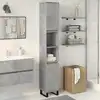 Image de vidaXL Armoire de salle de bain gris b ©ton 30x30x190 cm Bois composite