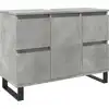 Image de vidaXL Armoire sous lavabo gris béton 80x33x60 cm Bois composite