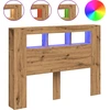 Image de vidaXL Tête de lit LED chêne artisan 140x18,5x103,5 cm Bois composite