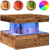 Image de vidaXL Table basse avec lampes LED imitation vieux bois 50x50x40 cm