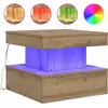 Image de vidaXL Table basse avec lampes LED Chêne Artisan 50x50x40 cm