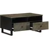 Image de vidaXL Table basse noire 80x54x40 cm en bois massif de manguier