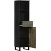 Image de vidaXL Armoire de salle de bain noire 38x33x160 cm bois massif mangue