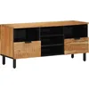 Image de vidaXL Armoire TV avec étagère Marron 100 x 33,5 x 46 cm Bois massif Mango