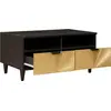 Image de vidaXL Table basse noire et dorée 40 x 33 x 46 cm en aggloméré
