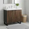 Image de vidaXL Armoire de lavabo en noyer 62 x 33 x 58 cm Bois composite