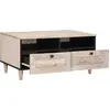 Image de vidaXL Table basse blanc blanchi 80 x 54 x 40 cm en bois massif de manguier