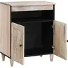 Image de Buffet vidaXL blanc blanchi 60 x 33 x 75 cm en bois de manguier massif