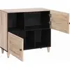 Image de Buffet vidaXL blanc blanchi 80 x 33 x 75 cm en bois de manguier massif