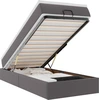 Image de vidaXL Lit ottoman avec matelas Gris 90x200 cm Similicuir