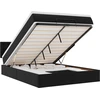 Image de vidaXL Lit ottoman avec matelas noir 140x200 cm similicuir