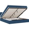 Image de vidaXL Lit ottoman avec matelas bleu 180x200 cm Tissu
