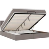 Image de vidaXL Lit ottoman avec matelas Taupe 160x200 cm Tissu