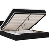 Image de vidaXL Ottoman-lit avec matelas noir 200x200 cm Tissu