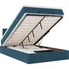 Image de vidaXL Lit ottoman avec matelas bleu foncé 120x190 cm velours